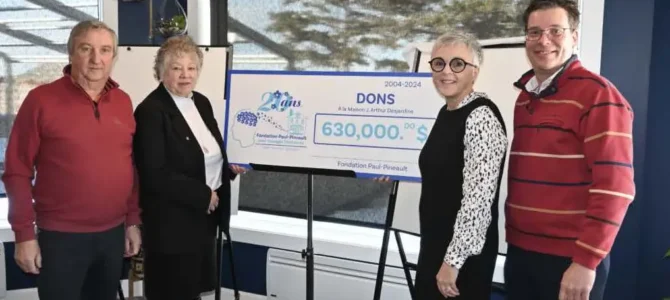 La Fondation Paul-Pineault : plus de 630 000 $ pour la Maison J.-Arthur Desjardins